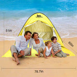 POP UP Beach Tent 3/4 P w/Door Curtain UPF 50+ 2.95Lbs