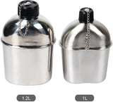 3Pc Set   Stainless Steel  Canteen, Cup  w/Cover