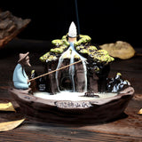 *Old Man Fishing* Backflow Waterfall Incense Burner