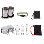 1 Set with Pot  Pan, Kettle   Cup,TableWare  Mesh Bag