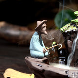 *Old Man Fishing* Backflow Waterfall Incense Burner