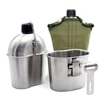 3Pc Set   Stainless Steel  Canteen, Cup  w/Cover