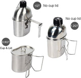 3Pc Set   Stainless Steel  Canteen, Cup  w/Cover