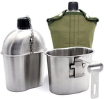 3Pc Set   Stainless Steel  Canteen, Cup  w/Cover