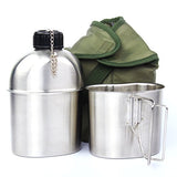 3Pc Set   Stainless Steel  Canteen, Cup  w/Cover