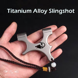 Crooked Handle mini Slingshot, Titanium or StainlessSteel