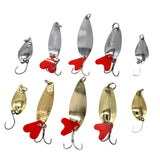 10pcs Spoon Bait Set, Hard Bait Kit  w/box, Metal