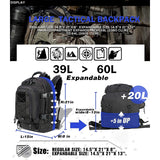 60L Tactical Hiking Backpack Bug-Out Bag