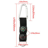 Compass, Thermometer w/Carabiner & Key Ring