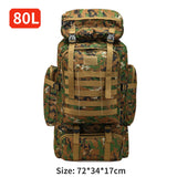 80L Backpack 600D Oxford Cloth, Waterproof