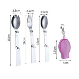 Stainless Steel Folding   Fork,Spoon,Spork in case w/clip