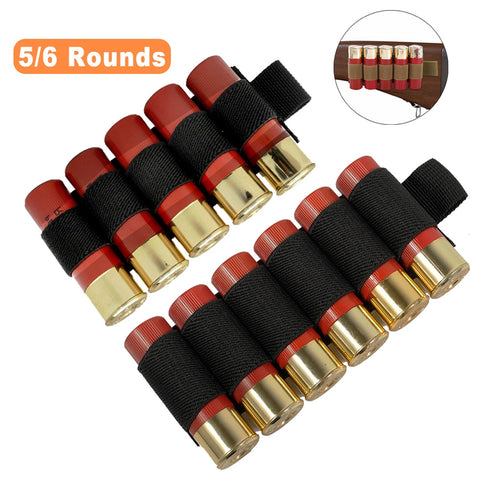 12GA Buttstock Shell Holder  5/6 Rounds   Elastic