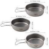 Titanium 3pc  Pans/Bowls  FoldableHandle  Stackable