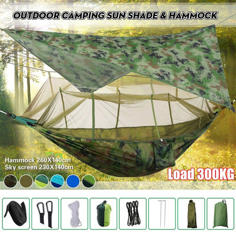 Hammock for 1/2 w/Rain Canopy & Mosquito Net