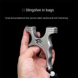 Crooked Handle mini Slingshot, Titanium or StainlessSteel