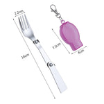 Stainless Steel Folding   Fork,Spoon,Spork in case w/clip