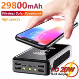 29800mAh Wireless Solar Power Bank w/ LED Light