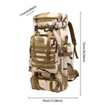 80L Rucksack  Large Capacity   Bug-Out Bag