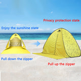 POP UP Beach Tent 3/4 P w/Door Curtain UPF 50+ 2.95Lbs