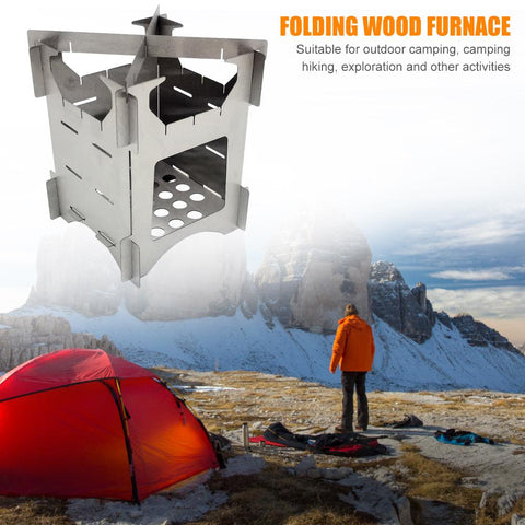 Folding Wood Stove, STAINLESS STEEL