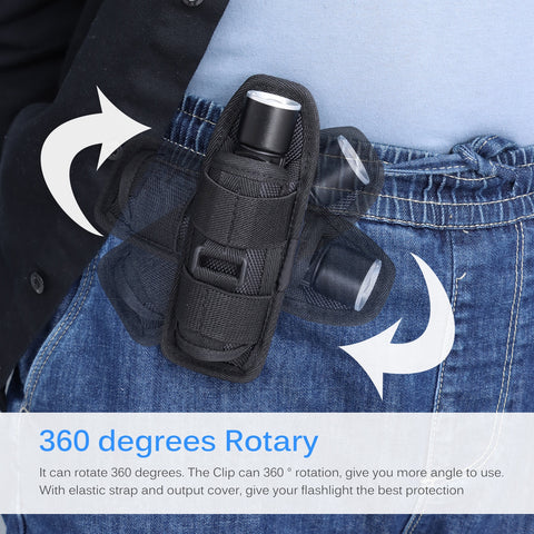 Clip On Backpack/Belt Flashlight Holster rotates 360