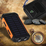 Solar Power Bank w/Compass,Flashlight & 2USB ports