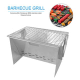 Charcoal Stove/Grill, Folding, StainlessSteel