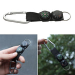 Compass, Thermometer w/Carabiner & Key Ring