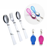 Stainless Steel Folding   Fork,Spoon,Spork in case w/clip