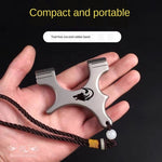 Crooked Handle mini Slingshot, Titanium or StainlessSteel