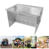 Charcoal Stove/Grill, Folding, StainlessSteel