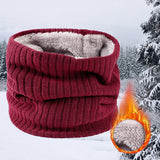 Men & Women  Knitted Fleece Ring  Neck Warmer