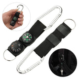 Compass, Thermometer w/Carabiner & Key Ring