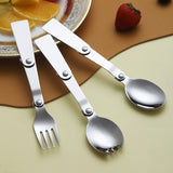 Stainless Steel Folding   Fork,Spoon,Spork in case w/clip